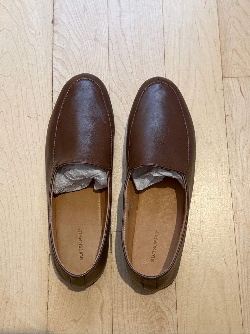 Suitsupply Brown Leather Slip-On Loafers